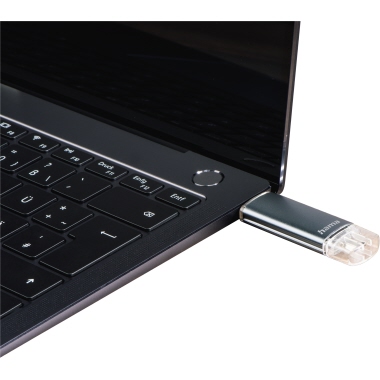 Hama USB-Stick FlashPen Laeta Twin 00123926 64GB 10MB/s USB 2.0 grau