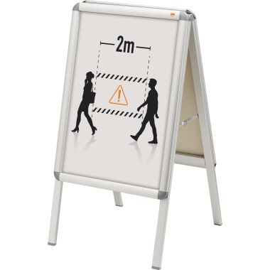 Nobo Plakatständer 1902207 DIN A2 Alurahmen silber