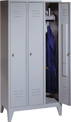 Garderobenschrank, mit Füßen, H1850xB900xT500mm, Farbe: grau