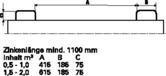 Klappbodenbehälter 1,0m³ L1040xB1245xH1145mm lack.feuerrot o.Zentrierwände BAUER || VE = 1 ST