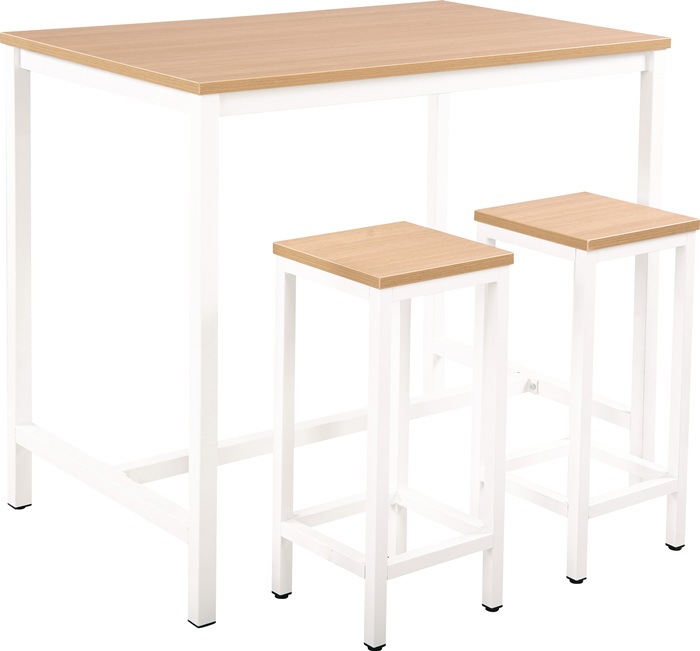 Bistro-Stehtisch Gestell Vierkantstahl,weiß lack.weiß Tischplatte D.1800x800mm