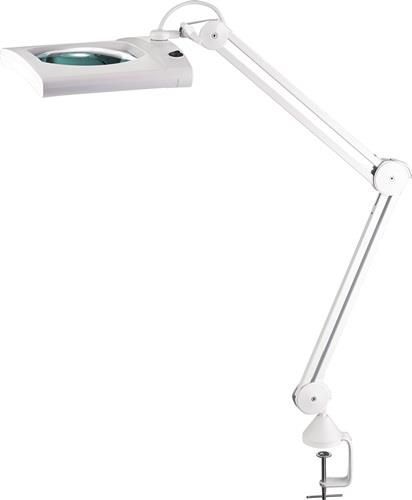 LED-Lupenleuchte Glaslinse 190,5mm (7,5 ") Tischklemme weiß Abdeckung,ecki. Kopf || VE = 1 ST
