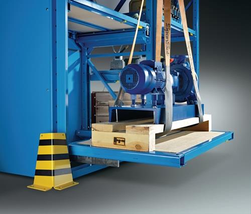 Schwerlast-Auszugsregal H2000xB1290xT860mm Grundregal pulverbesch.lichtblau || VE = 1 ST