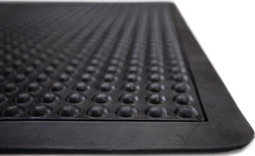 Arbeitsplatzbodenbelag Endstück L1200xB900xS13mm schwarz Naturkautschuk MILTEX || VE = 1 ST