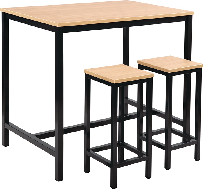Bistro-Stehhocker weiß/lichtgrau Holzsitz,Fußstütze,4-seitig Gesamt-H.740mm