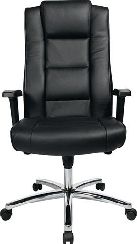 Chefsessel Leder/Kunstleder schwarz m.Synchrontechnik 420-510mm || VE = 1 ST