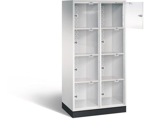 Fächerschrank H1750xB820xT500mm m.Sockel Anz.Fächer 2x4 lichtgrau/lichtgrau || VE = 1 ST
