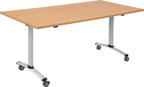 Klapptisch B1800xT700xH740mm Lichtgrau 25mm Kufen,fahrbar || VE = 1 ST