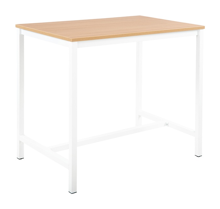 Bistro-Stehtisch Gestell Vierkantstahl,weiß lack.weiß Tischplatte D.1800x800mm