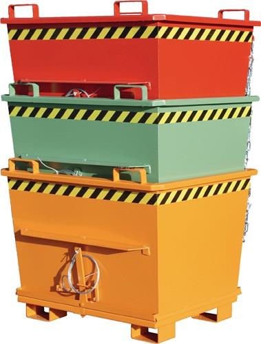 Klappbodenbehälter 1,0m³L1200xB1040xH1270mm lack.resedagrün o.ZentrierwändeBAUER || VE = 1 ST