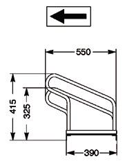 Fahrradbügelparker 1-s.90Grad verz.Anz.Radstände 6 z.Schr.zerlegt || VE = 1 ST