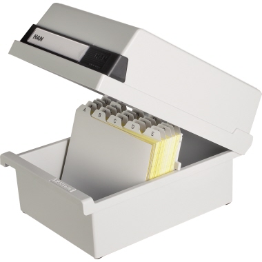 HAN Karteikasten 966-11 DIN A6 quer max. 800Karten PS lichtgrau
