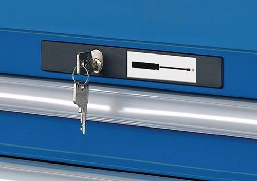 Schubladenschrank H1000xB1023xT725mm lichtblau 7 Schubl.Vollauszug,KeyLock LISTA || VE = 1 ST
