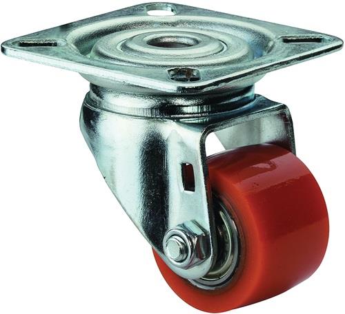Lenkrolle D.35mm Trgf.100kg m.Platte PU BS ROLLEN || VE = 1 ST