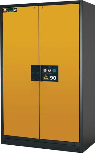 Sicherh.-Schrank Typ90 H1953xB1193xT615mm grau/gelb Vollblechtüren ASECOS || VE = 1 ST