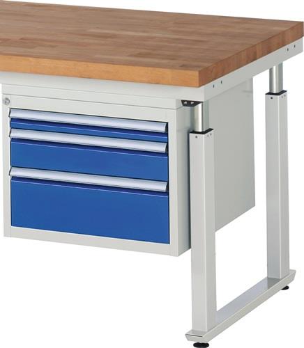 Unterbauschrank H440xB580xT650mm lichtgrau/enzianblau 3 Schubl.Einfachauszug RAU || VE = 1 ST