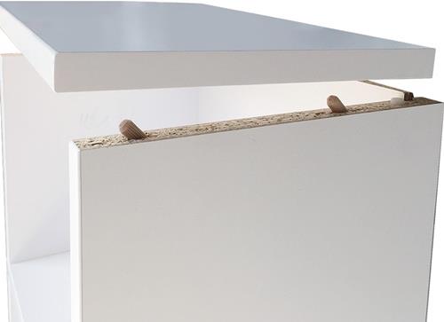 Regalschrank FlexWall H748xB800xT417mm weiß/asteiche Regal u.Schübe || VE = 1 ST