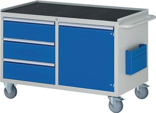 Werkstattwagen Metallablage H795xB1145xT650mm grau/blau Anz.Schubl.xH 3x180mm || VE = 1 ST