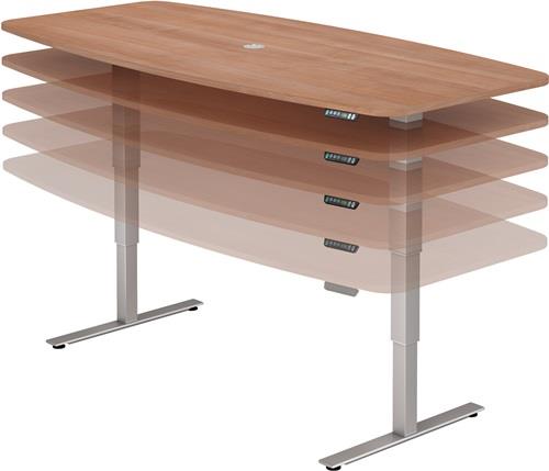 Konferenztisch H635-1285xB2200xT1030/830mm Nussbaumdek.elekt.höhenv.HAMMERBACHER || VE = 1 ST
