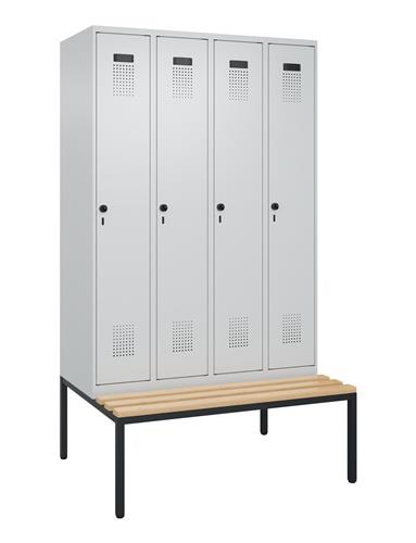 Garderobenschrank Evolo PLUS Gestell 1200mm lichtgrau/lichtgrau 4 Abt.C+P || VE = 1 ST