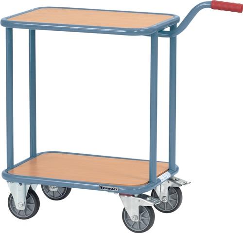 Griffroller L600xB450mm 2 Holzwerkstoffplattformen taubenblau Gesamt-Trgf.250kg || VE = 1 ST
