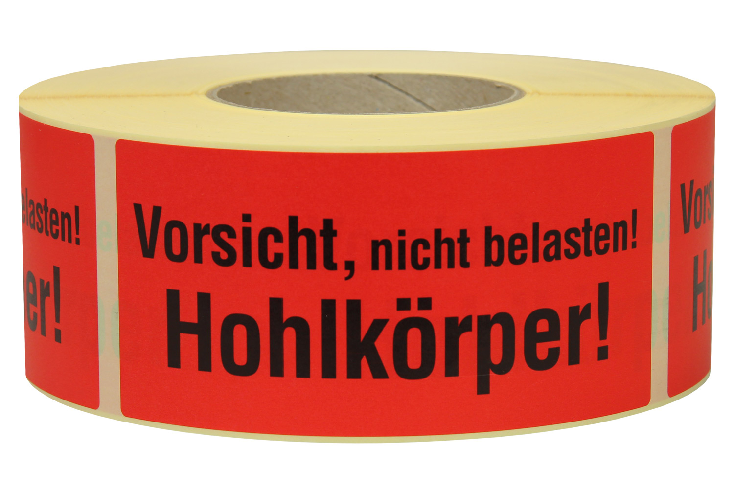 Warnetiketten aus Papier, rot, "Vorsicht, nicht belasten! Hohlkörper" | 145 x 70 mm (L x B) | 
