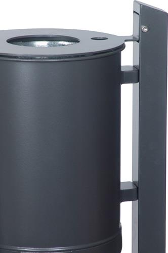 Abfallbehälter H475xØ340mm 35l anthr.-eisengl.ungelocht Befestigungsschiene || VE = 1 ST