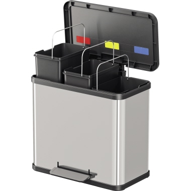 Hailo Tretabfalleimer Öko Trio Plus L 0633-200 3x9l edelstahl