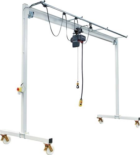 Portalkran STA Trgf.500kg lichte B.3000mm Bau-H.3220mm m.E-Zug u.Rollfahrwerk || VE = 1 ST