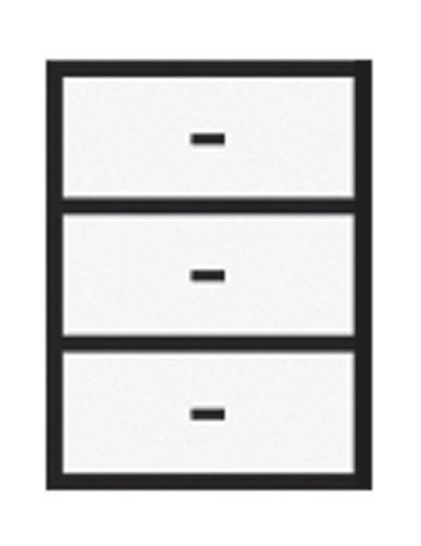 Hängeregistraturschrank H1050xB800xT600mm 2-bahnig grau/blau 3Schubl.o.Softeinz. || VE = 1 ST