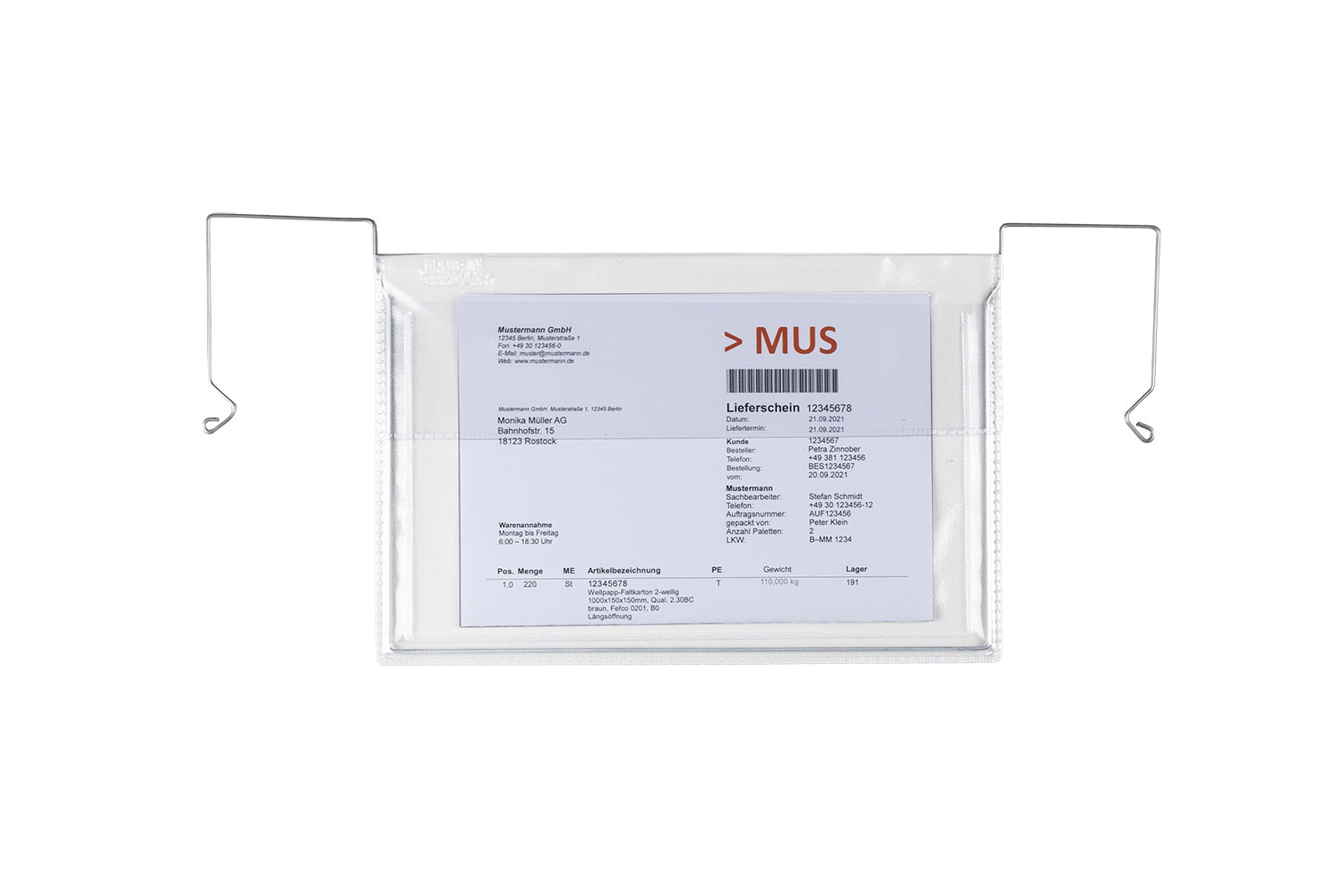 Drahtbügeltasche, quer, mit Klappe, DIN A5 | 165 x 245 mm (L x B) | VE = 200 Stk.