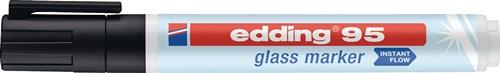 Glasmarker 95 schwarz Strich-B.1,5-3mm Rundspitze EDDING || VE = 10 ST