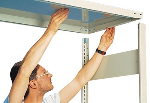 Steckregal H3000xB1000xT600mm Anbauregal 7 Stahlböden Trgf.150kg lichtgrau META || VE = 1 ST