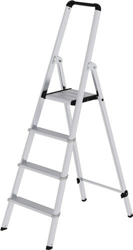 Stufenstehleiter 4 Stufen Alu.Gesamt-H.1540mm Stufen-Holmverbindung geschr. MUNK || VE = 1 ST