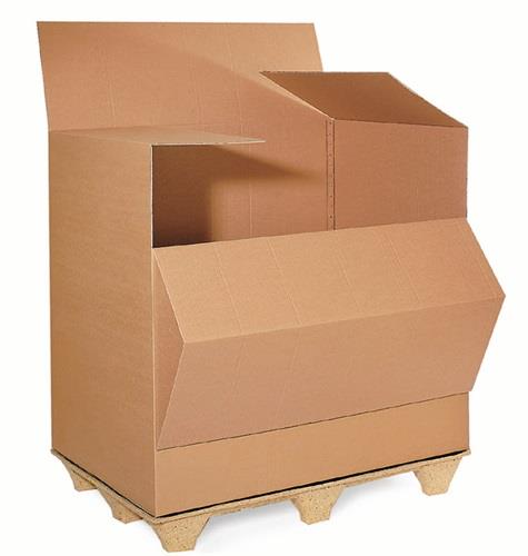 Palettencontainer Wellpappe L780xB580xH750mm zweiwellig braun || VE = 10 ST