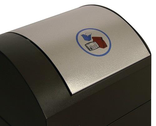 Wertstoffsammler H975xB620xT320mm Inh.2x45l lichtgrau Klappen farbig STUMPF || VE = 1 ST