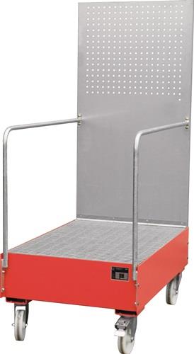 Auffangwanne 215l L1280xB800xH2015mm Stahlbl.m.Gitterrost feuerrot BAUER || VE = 1 ST