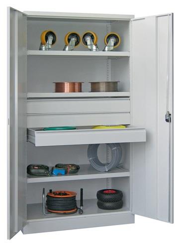 Schwerlastschrank Basic H1950xB1040xT630mm lichtgrau 3 Fbd.Schub.3x125mm PAVOY || VE = 1 ST