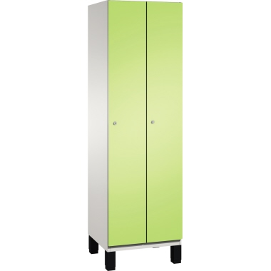 C+P Umkleidespind 4510020S10048 Füße 2Abteile B600mm lgr/cgn