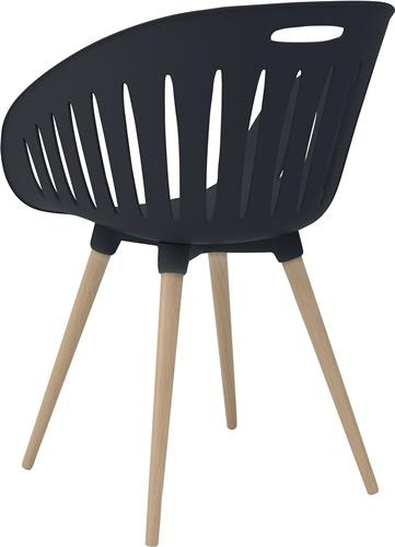 Outdoorstuhl grau Holzbeine Buche-Eiche gebeizt TOPSTAR || VE = 2 ST