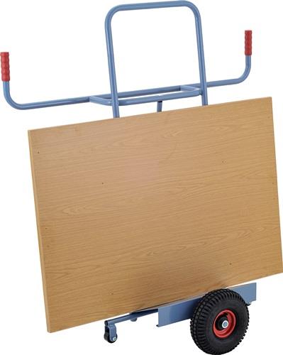 Plattenkarre Trgf.350kg H.1440mm Aufl.-L500xB200mm Bereifung Luft taubenblau || VE = 1 ST