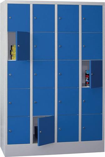 Fächerschrank H1850xB1200xT500mm Anz.Fächer 4x5 RAL 7035 RAL 5010 PAVOY || VE = 1 ST