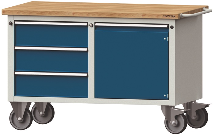 Werkstattwagen H840xB1350xT700mm grau/blau Anz.Schubl.xH 3x170,1 Tür 510mm TW
