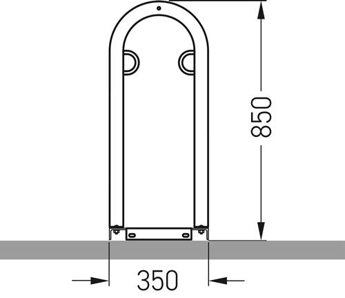 Fahrradanlehnparker TRACK 35 H850xB350mm Stahl,verz.Rohr-D.48mm z.Schr.WSM || VE = 1 ST