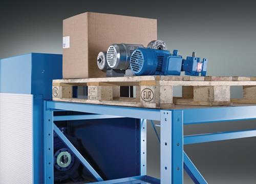 Schwerlast-Auszugsregal H2000xB1290xT860mm Grundregal pulverbesch.lichtblau || VE = 1 ST