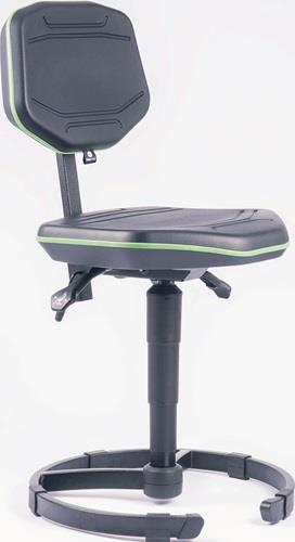 Arbeitsdrehstuhl Workster Gleiter PU-Schaum schwarz grün 395-520mm MEY || VE = 1 ST