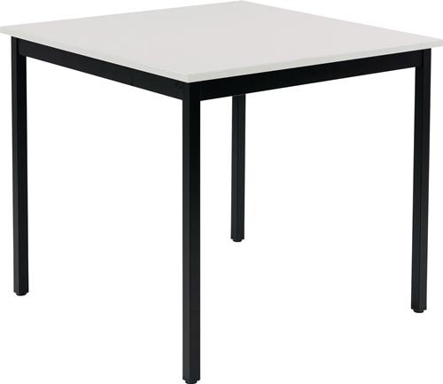 Stahlrohrtisch L800xB800xH740mm Vierkantrohr schwarz Platten-S.19mm lichtgrau || VE = 1 ST