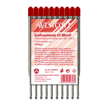 Westcott Kugelschreibermine G2 E-733489 00 1,2mm rt 10St