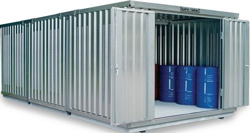 Lagercontainer-Komb.B3050xT4340xH2310mm vormont.WGK1-2 u.GHS1-3 verz.Vol.2x1030l || VE = 1 ST