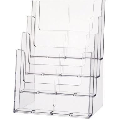 helit Prospekthalter H2352402 DIN A4 4Fächer PS glasklar